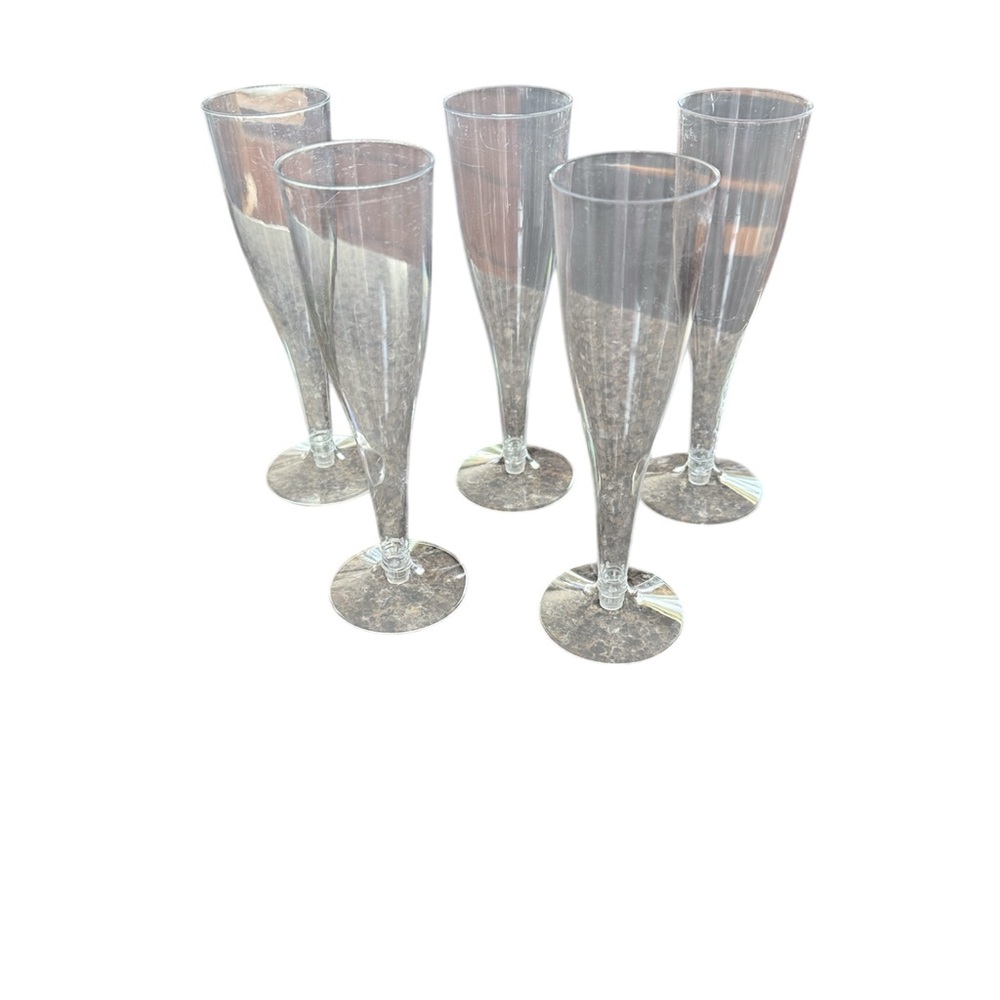 Clear Disposable Champagne Flutes - Set of 50